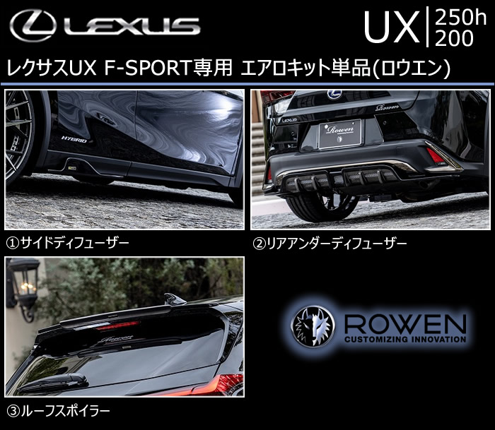 レクサス UX F-SPORT専用 エアロ単品キット(ロウエン)の販売ページです